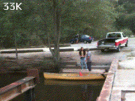 Launching at Twin Canals (33K)